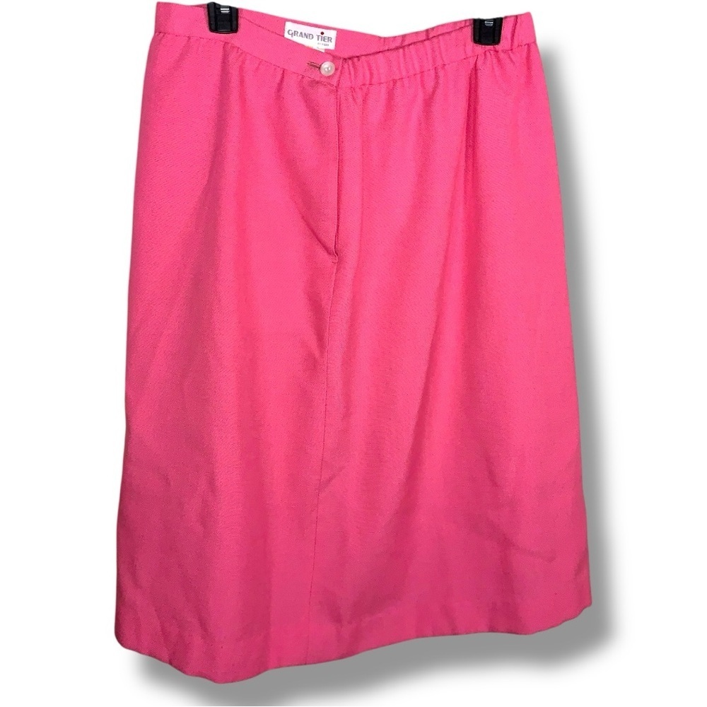 Vintage Size 18 *READ MEASUREMENTS Grand Tier Pink Pencil Skirt Retro Barbie